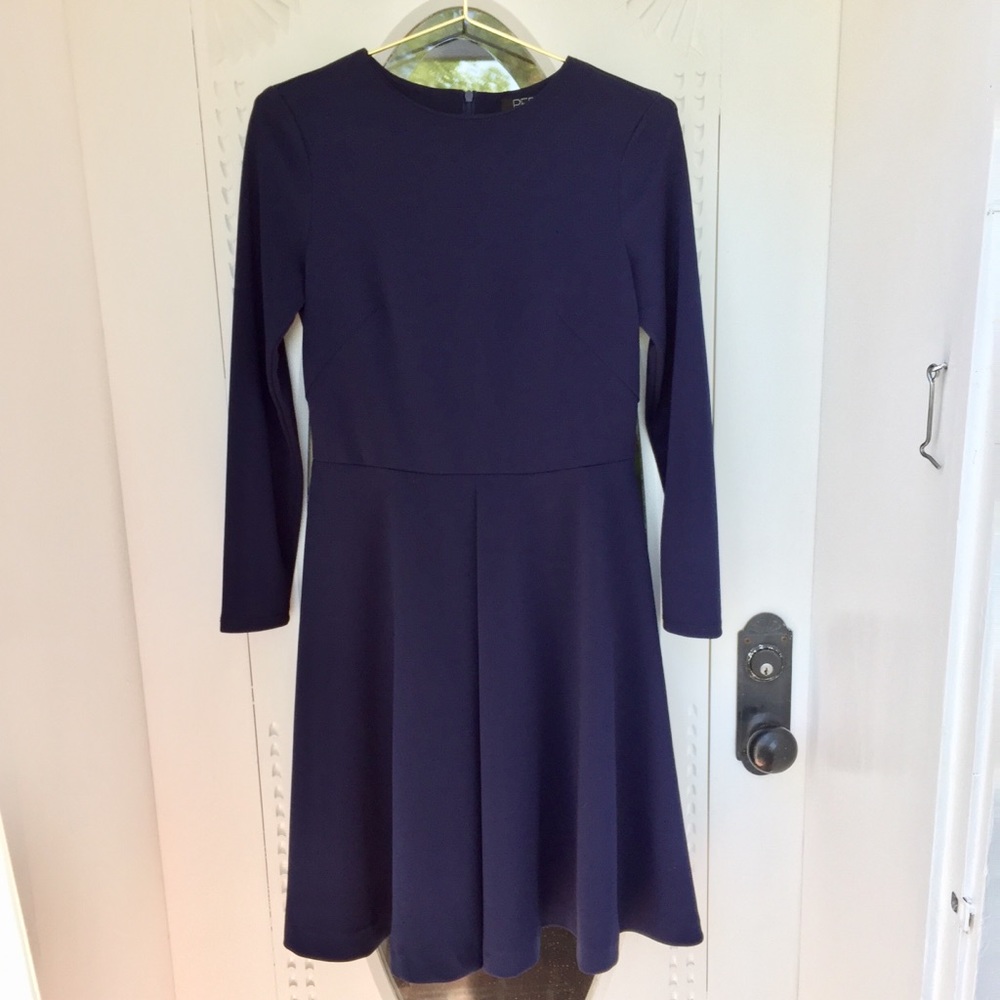 Pepe Runa Navy Fit Flare Dress Size Small